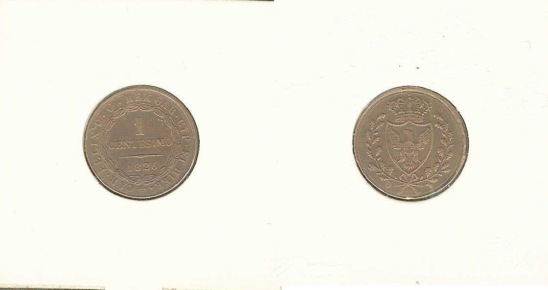 ITALIE - ROYAUME DE SARDAIGNE - CHARLES-FÉLIX 1 centesimo 1826 T